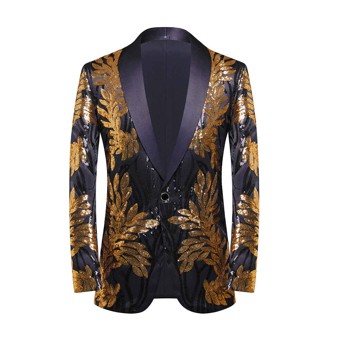 Men's Jazz Dance Costumes Green Blue Gold Sequined  Nightclub Gogo Dancer Performance Blazer Gig Perform Coats - Moderndancedress.com