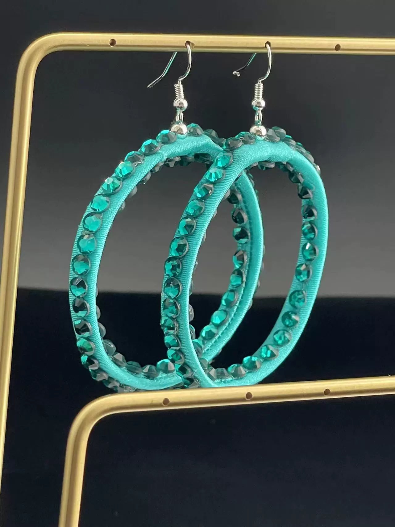 Rhinstones Latin Dance Earrings for Women Girls Special for Professional Colleges Blackpool Latin Ballroom Tango Dance Earrings - Moderndancedress.com