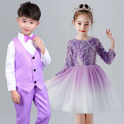 Children jazz dance dress chorus costume performance costume primary school students gauze tutu skirt - Moderndancedress.com