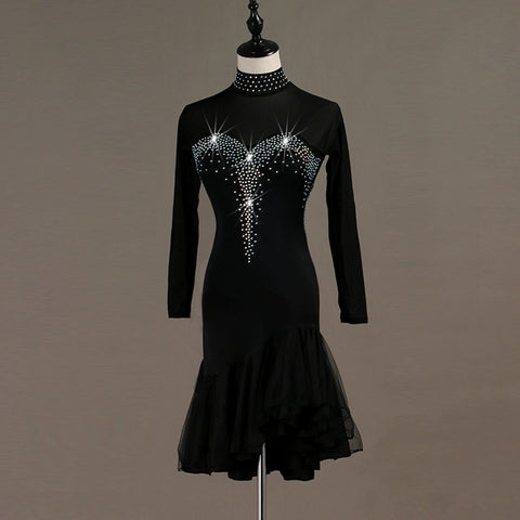 Latin Dance Dresses Latin Dance Competition Dresses / Rhinestones High Dress