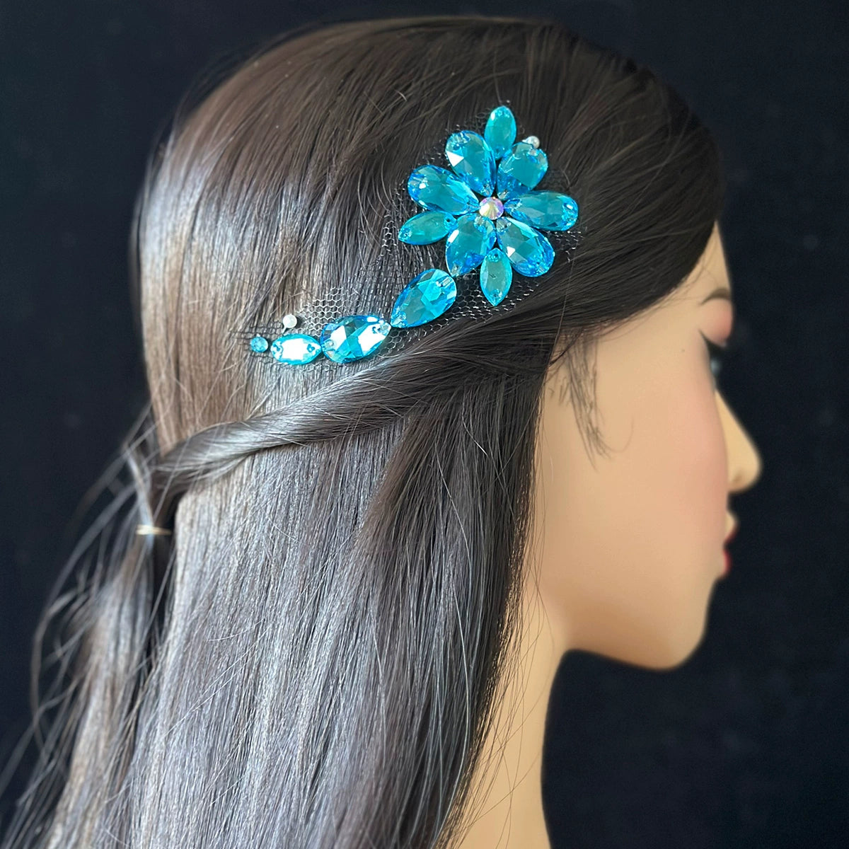 Colorful Rhinestones Ballroom Latin Headpiece for Women Girls Professional Blackpool Competition Dance Headgear Performance Headdress - Moderndancedress.com