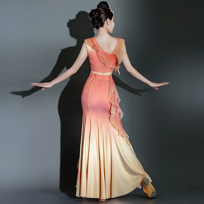 Chinese folk Dai dance costumes for women Thailand style ethnic peacock dance mermaid costumes fishtail skirt art examination clothes - Moderndancedress.com