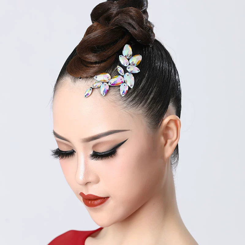Latin Ballroom Dance  Headpiece for Women Girls Rhinestones Salsa Rumba Chacha Performance Headdress Dancing Hair Accessories - Moderndancedress.com