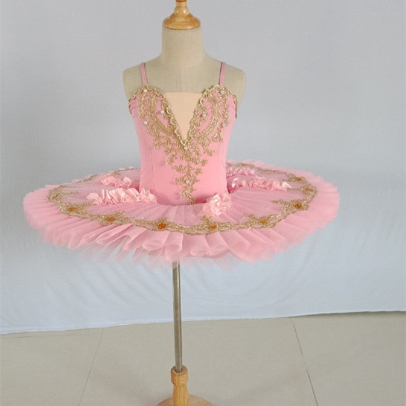 Children Pink Ballet Dance dress tutu Skirt Girls Pink Ballet dance Costume ballerina Swan Lake Performance costumes - Moderndancedress.com