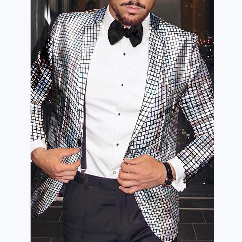 Rainbow Checkered Jazz Dance Blazers for Men Youth Concert Singers Host Cos Party Dress Up Stage Nightclub Performance Jacket for Man - Moderndancedress.com