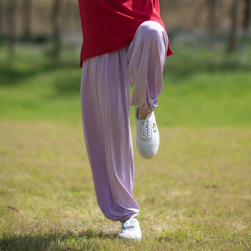 Tai Chi chinese Kungfu pants for men and women yoga lanterns pants martial arts practice long loose trousers - Moderndancedress.com