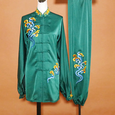 Custom size competition taci chi clothing chinese kung fu uniforms martial art Qigong group performance suit for unisex - Moderndancedress.com