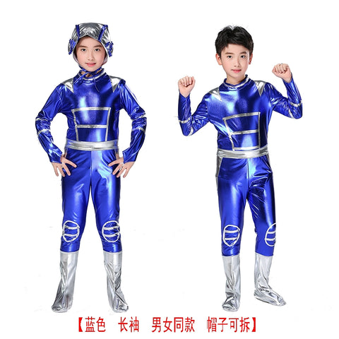 Children Animation Drama Robot Stage Cartoon Show Clothes Children&amp;apos;s Astronaut Space Suit Modern Dance Show Clothes