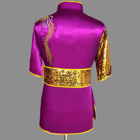 Martial Arts Clothes  Kungfu clothes Changquan Nanquan Wushu Dress Dragon Embroidery Competition Short Sleeves