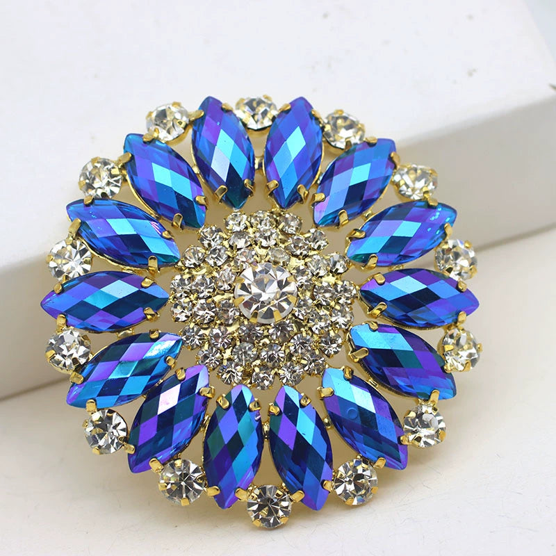 DIY bling rhinestones for dance headdress performance clothes hand sew round gemstones for jewelry bag shoes headscarf hat 5.5cm - Moderndancedress.com
