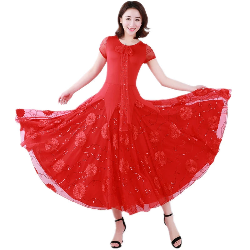 Women's Ballroom Dance Dresses Contest modern dress, high-end Waltz dress - Moderndancedress.com