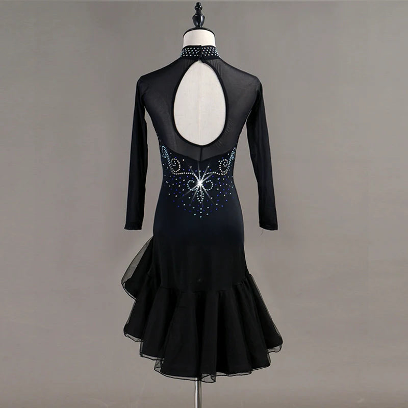 Latin Dance Dresses Latin Dance Competition Dresses / Rhinestones High Dress - Moderndancedress.com