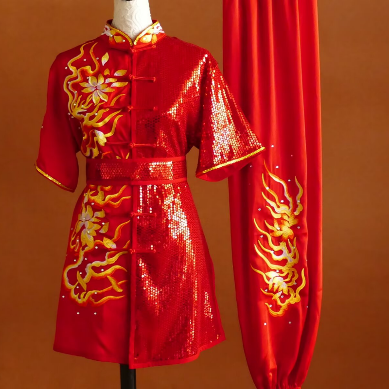 Custom Size Tai Chi Clothing for Unisex Youth Wushu Martial Art Chang Quan Competition Uniform - Moderndancedress.com
