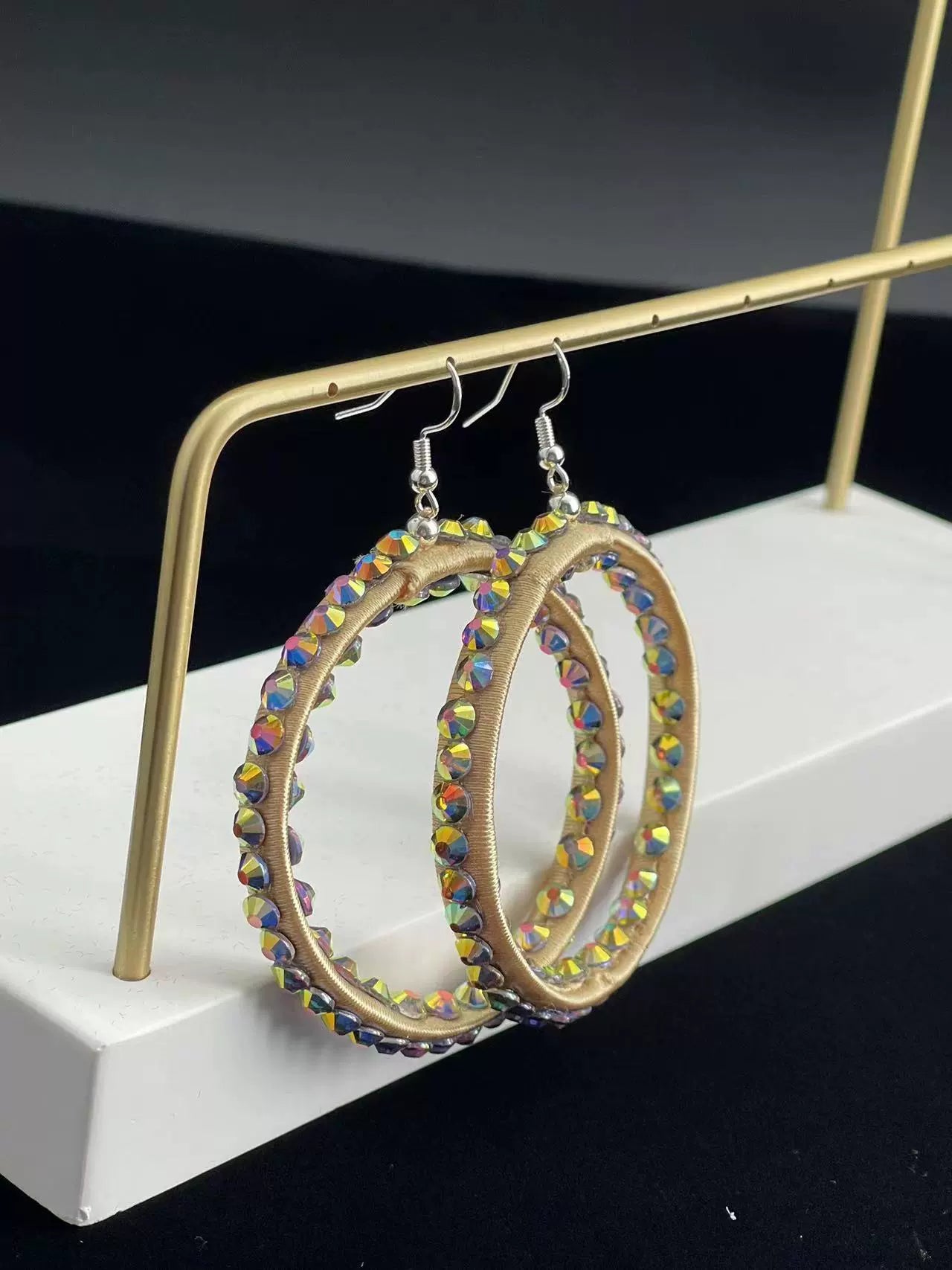 Rhinstones Latin Dance Earrings for Women Girls Special for Professional Colleges Blackpool Latin Ballroom Tango Dance Earrings - Moderndancedress.com