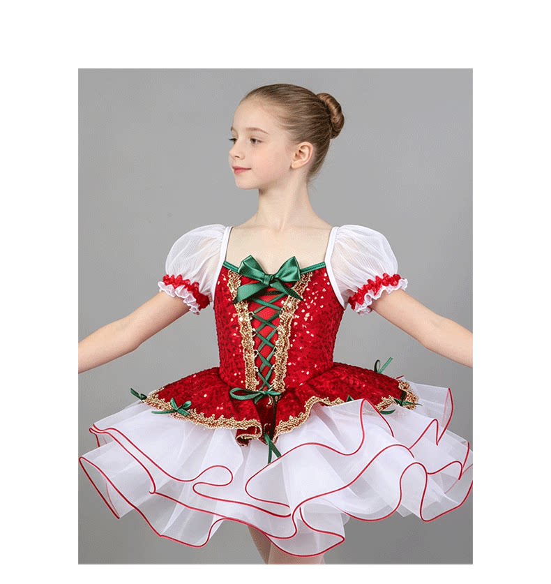 Girls Christmas Corset Ballet Tutu Dress - Nutcracker Doll Jazz Party Dance Costume