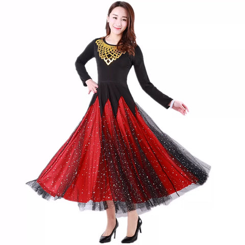 Women's Ballroom Dance Dresses Modern dress Tango Waltz dress - Moderndancedress.com