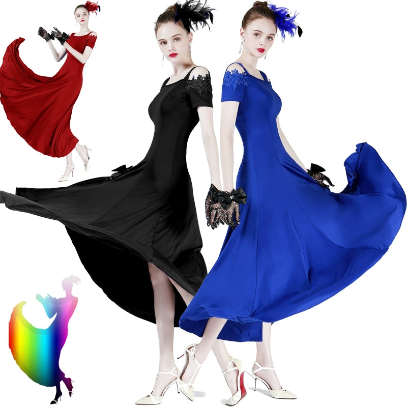 Waltz Long and Short Sleeve Modern Dress, Modern Dress, Big Sleeve National Standard Dress - Moderndancedress.com