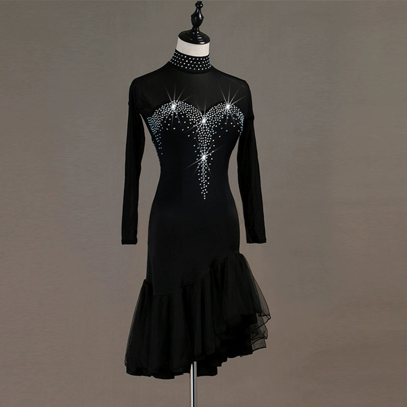 Latin Dance Dresses Latin Dance Competition Dresses / Rhinestones High Dress - Moderndancedress.com