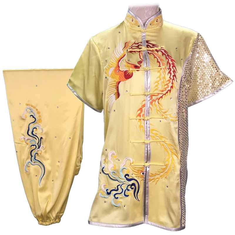 Custom size Chinese Martial Arts Clothes Kungfu Tai Chi clothing Children's Wushu Competition Performing Colorful Clothes Embroidery Female