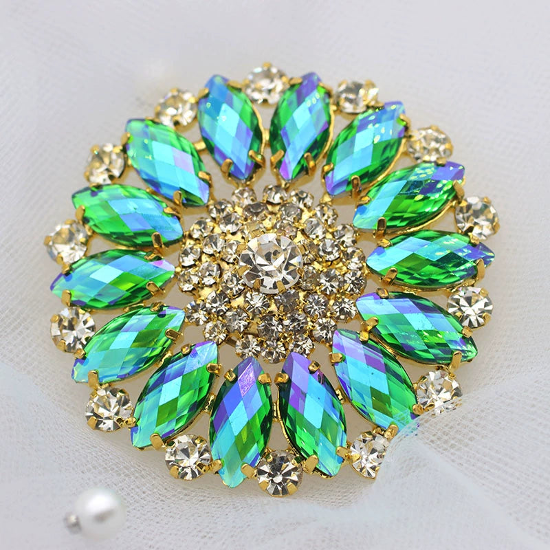 DIY bling rhinestones for dance headdress performance clothes hand sew round gemstones for jewelry bag shoes headscarf hat 5.5cm - Moderndancedress.com