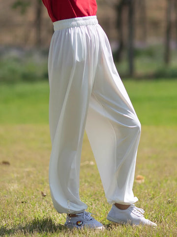 Tai Chi chinese Kungfu pants for men and women yoga lanterns pants martial arts practice long loose trousers - Moderndancedress.com