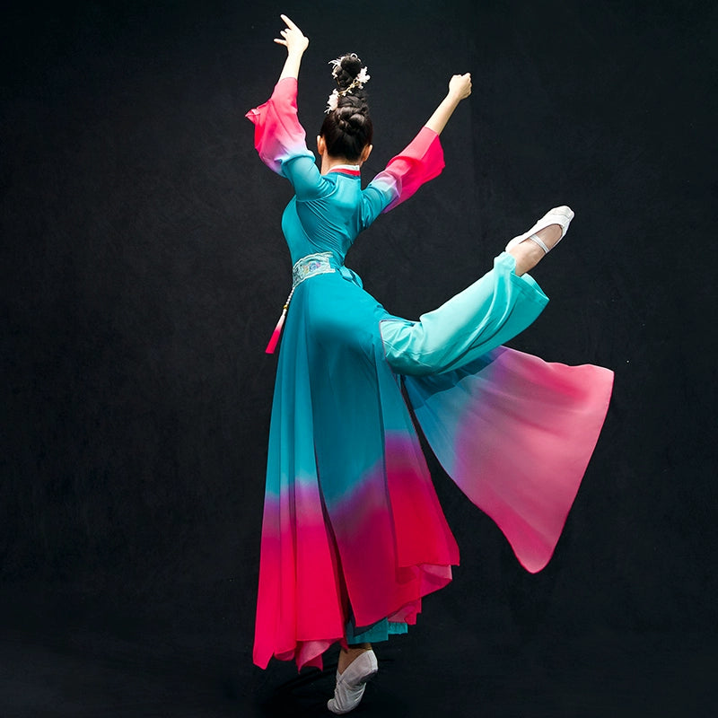 Chinese Folk Dance Costumes Classical Dance Costume Female Chinese Wind Fairy Modern Fan Umbrella Dance Adult - Moderndancedress.com