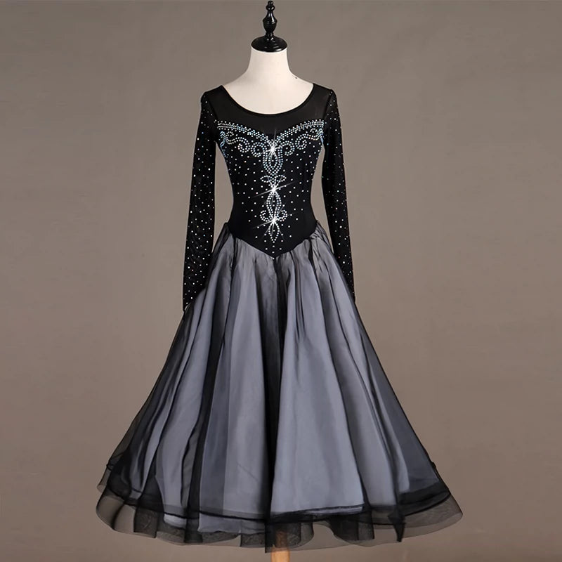 Ballroom Dance Dresses Dresses for modern dance with diamonds, national standard dance dresses, social dresses