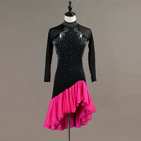 Latin Dance Dresses Latin Dance Competition Dresses / Rhinestones High Dress - Moderndancedress.com