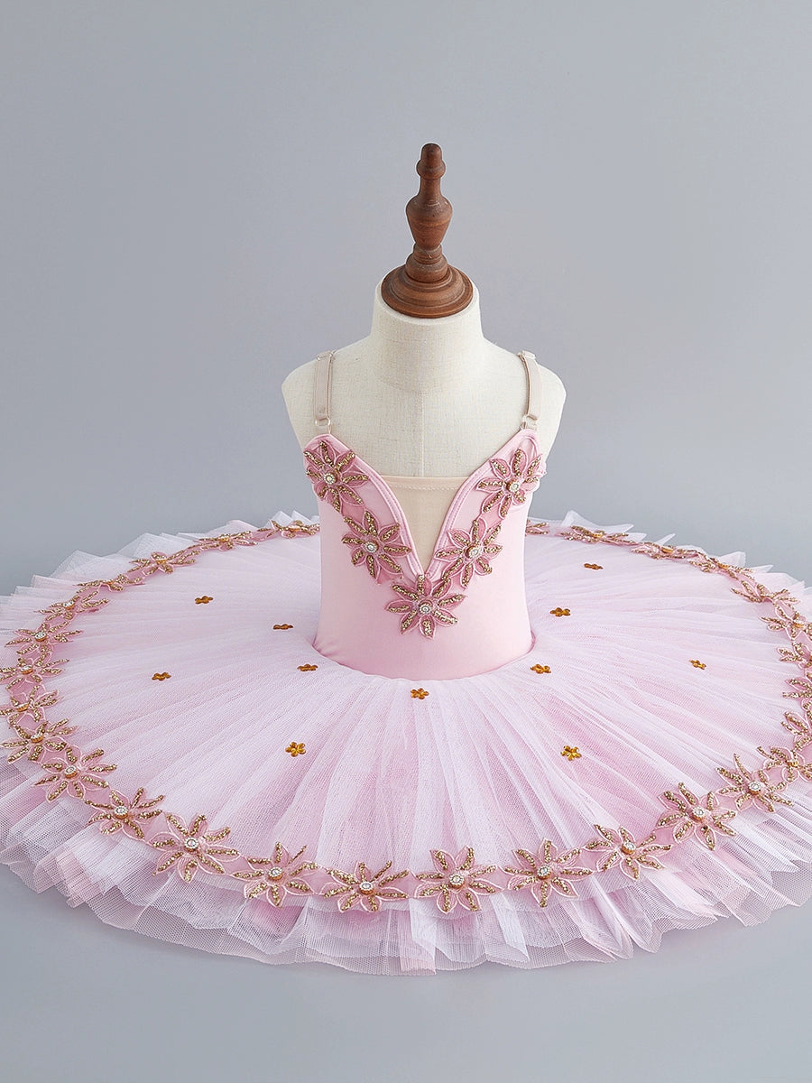 Children Green pink ballet dance dress kids ballerina tutu skirts sleeping beauty girls performance clothes Swan Lake flat tutu - Moderndancedress.com