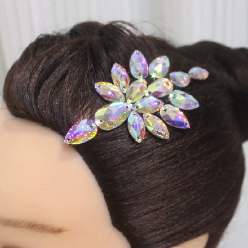 Latin Ballroom Dance Bling Headpiece for Womeng Girls National Standard Dance Headdresses Diamond Jewelry Salsa Rumba Chacha Dance - Moderndancedress.com
