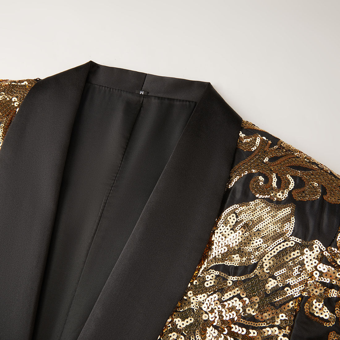 British Style Gold Squins Jazz Dance Coats for Men Youth Host Singer Music Production Band Performance Jacket Wedding Party Grooms Suit Coats - Moderndancedress.com