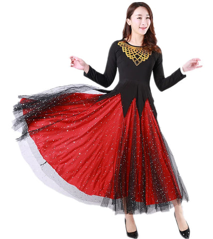 Women's Ballroom Dance Dresses Modern dress Tango Waltz dress - Moderndancedress.com
