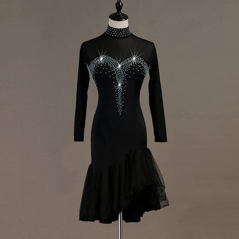 Latin Dance Dresses Latin Dance Competition Dresses / Rhinestones High Dress - Moderndancedress.com