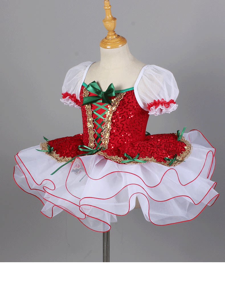Girls Christmas Corset Ballet Tutu Dress - Nutcracker Doll Jazz Party Dance Costume