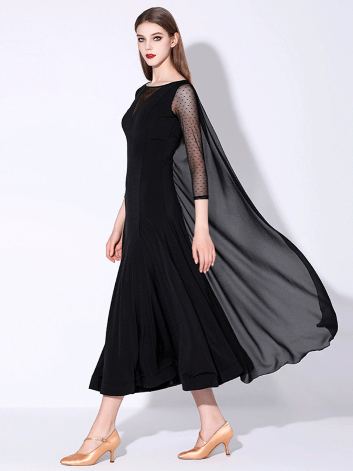 Modern Ballroom dance dress national dance costume design sense crystal linen cotton - Moderndancedress.com