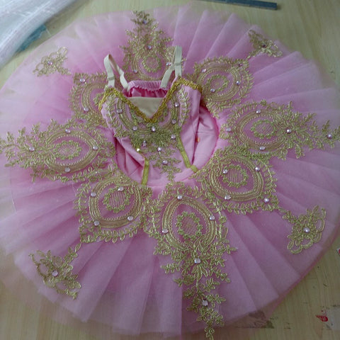 Girls Ballet Dance Dresses Swan Lake Ballet Skirt Children Sleeping Beauty Suspended Ballet Little Swan Tutu Pompon Skirt Professional Performance Dress