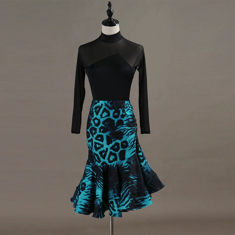 Latin Dance Dresses Women's Performance Spandex / Organza Ruching / Crystals / Rhinestones Sleeveless Dress - Moderndancedress.com