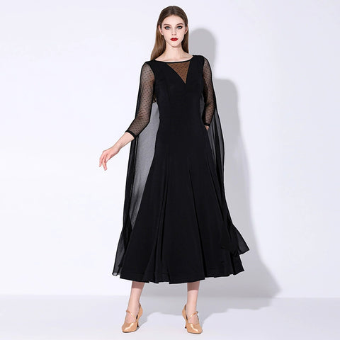 Modern Ballroom dance dress national dance costume design sense crystal linen cotton - Moderndancedress.com