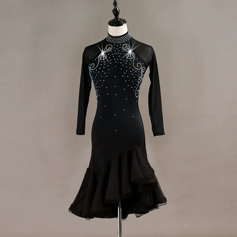 Latin Dance Dresses Latin Dance Competition Dresses / Rhinestones High Dress - Moderndancedress.com