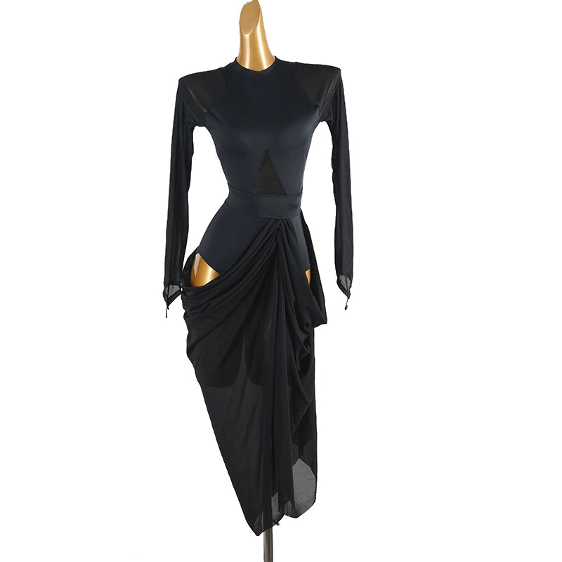 Royal Blue Latin Dance competition Dress for women girls tango ballroom salsa rumba chacha Performance Dress - Moderndancedress.com