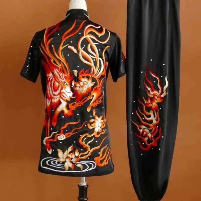 Custom Size Tai Chi Clothing for Unisex Youth Wushu Martial Art Chang Quan Competition Uniform
