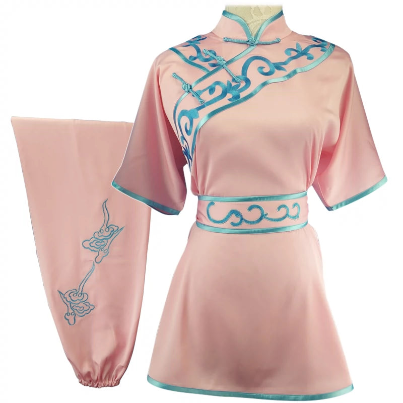 Chinese Martial Arts Clothes Kungfu Clothe Wushu Competition of Hanzi Nanquan Changquan Performing Colorful Clothes, Embroidery Cloud, - Moderndancedress.com