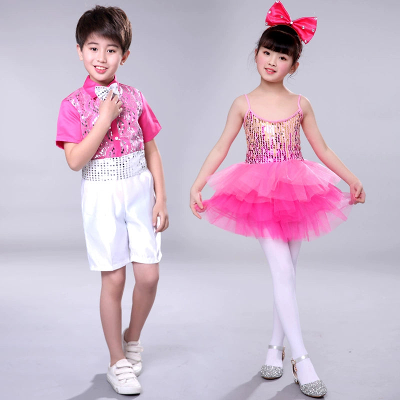 Girls princess Jazz Dance Costumes kindergarten sequins Jazz Dance Costume Girls princess skirt ballet dance pettiskirts skirt dance skirt - Moderndancedress.com