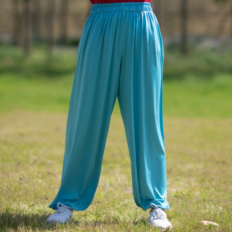 Tai Chi chinese Kungfu pants for men and women yoga lanterns pants martial arts practice long loose trousers - Moderndancedress.com