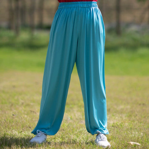 Tai Chi chinese Kungfu pants for men and women yoga lanterns pants martial arts practice long loose trousers - Moderndancedress.com