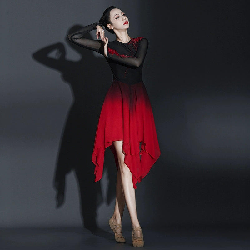 Women Girls Modern Ballet Dance Dresses Jazz Dance Costumes Youth Fashion Chorus Performance Clothing for Female - Moderndancedress.com