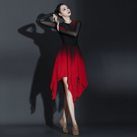 Women Girls Modern Ballet Dance Dresses Jazz Dance Costumes Youth Fashion Chorus Performance Clothing for Female - Moderndancedress.com