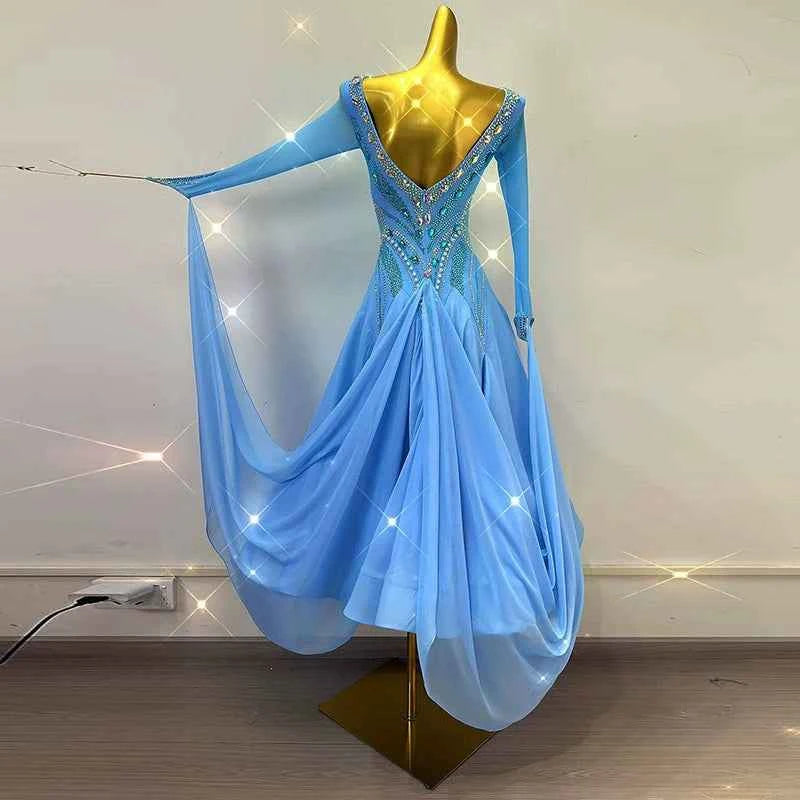Custom Size Competition Ballroom Dance Dresses for Women Girls Waltz Tango Foxtrot Performance Costume