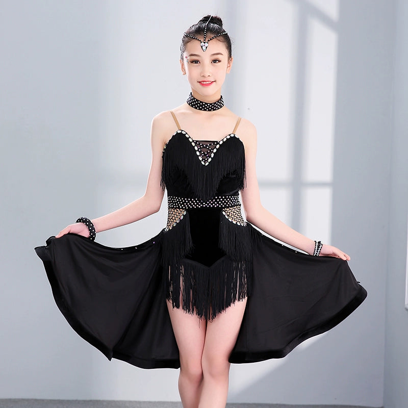 Girls Latin Dance Dresses Sleeveless tasseless dress for women - Moderndancedress.com