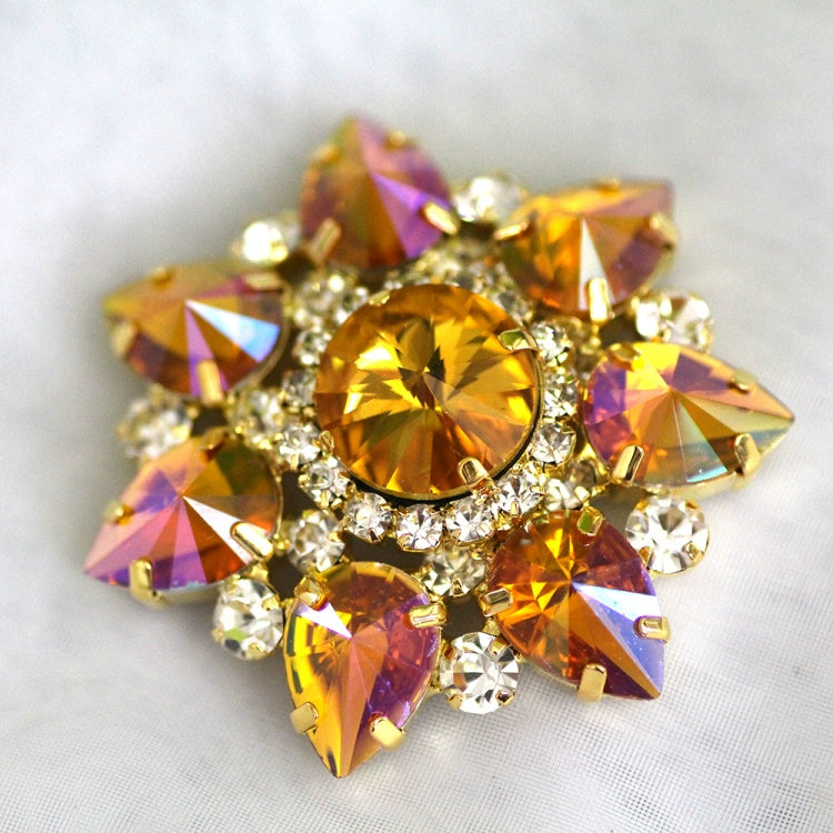 DIY red blue colored rhinestone Dance headdress party clothes shoes bag decorative buckle DIY jewelry headscarf hand sewing 4.3cm - Moderndancedress.com